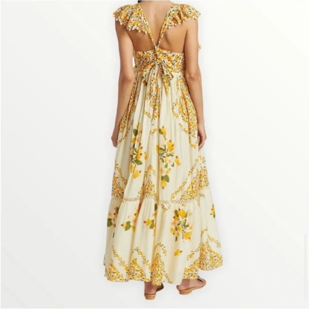 Farm Rio Cashew Floral Print Ruffled Maxi Dress - Picture 5 of 5